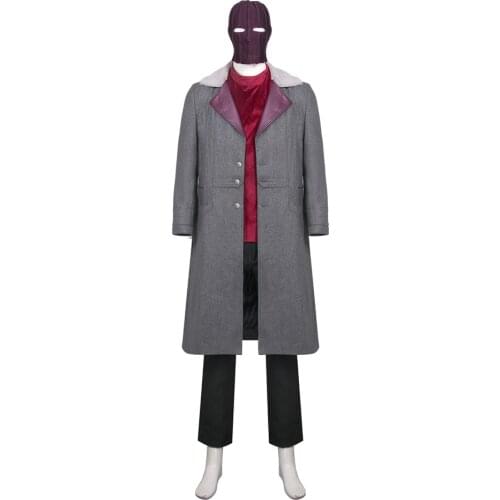 Helmut Zemo Cosplay Costume Full Set Uniform Baron Zemo Overcoat Suit With Knitted Mask Headgear Zemo Cosplay Outfits