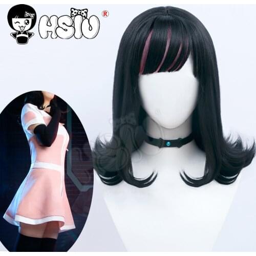 「HSIU Brand」Anime Akudama Drive Cosplay Ordinary Person wig Fiber synthetic clothing wig Free necklace + bracelet