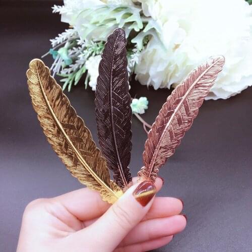Creative metal silver plated Feather bookmark Chinese style vintage page marker nice cool book markers school supplies