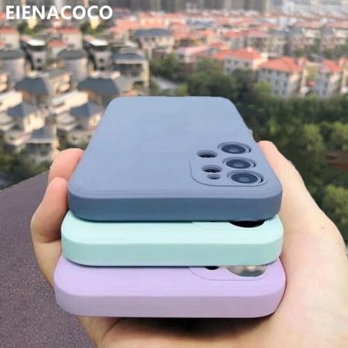 Square Liquid Silicone Case For Samsung Galaxy A51 A71 S21 S8 S9 S10 Plus A50 A52 A72 A31 A21S A41 M31 M30S Shockproof Cover