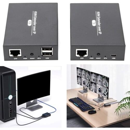KVM Extender IP RJ45 Ethernet Network Switch TCP Network Cable To HD Support USB Keyboard And Mouse Transmission