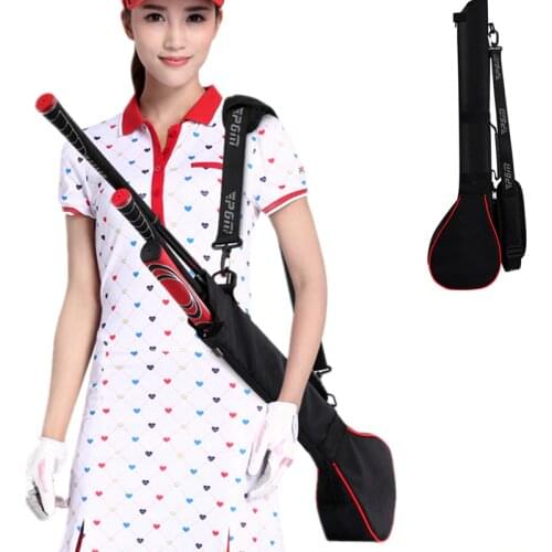 Mini Outdoor Golf Ball Club Container Brassie Stick Zipper Bag with Adjustable Strap
