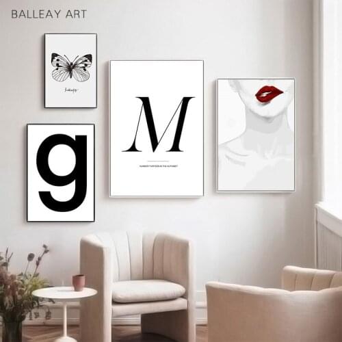 Fashion Girl Red Lip Canvas Poster Nordic style Wall Art Print Painting Beauty Quotes Decorative Picture Modern Home Decoration