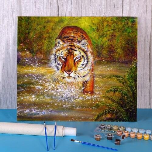 Natural Scenery Burning Bright DIY Paint By Numbers Complete Kit Oil Paints 40*50 Paiting By Numbers New Design Handiwork