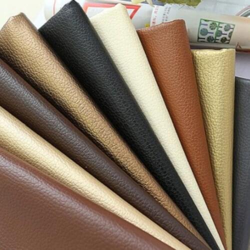 PU Leather Lychee Pattern Artificial Leather Patch Sofa Hole Repair Stickers Decorative Waterproof Self-adhesive Leather Veneer