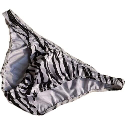 Sexy men briefs Male three-dimensional cut zebra print mens low-waist briefs underwear panties