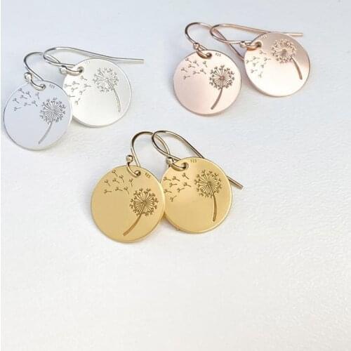 Small Dandelion Earrings Flower Dangle Earrings for Women Female Party Fashion Jewelry Gifts
