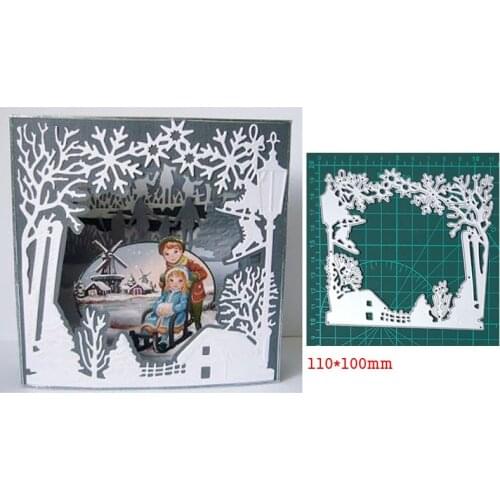 Xmas House/Ice Skates/Christmas Tree Frame Metal Cutting Die For Stamp Scrapbooking Stencil DIY Paper Album Card Decor Embossing