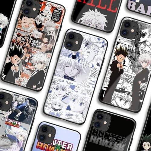 Killua and Gon hunter x hunter Silicone Glass Phone Case for IPhone SE 6s 7 8 Plus X Xr Xs 11 12 Mini Pro Max Samsung Xiao-redMi