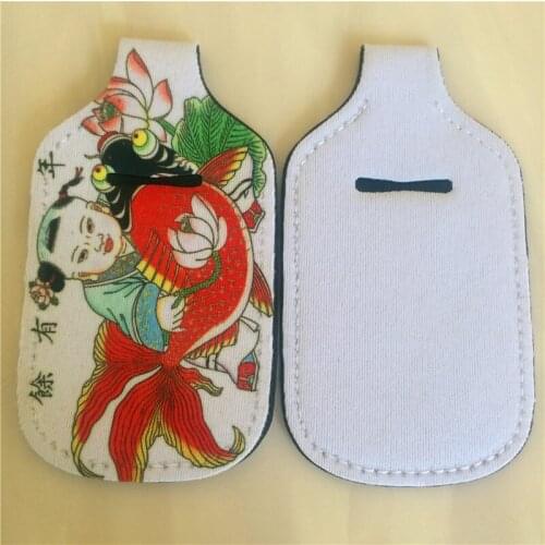 Sublimation blank keychains neoprene key ring heart transfer printing consumables two sides can printed 30pieces/lot