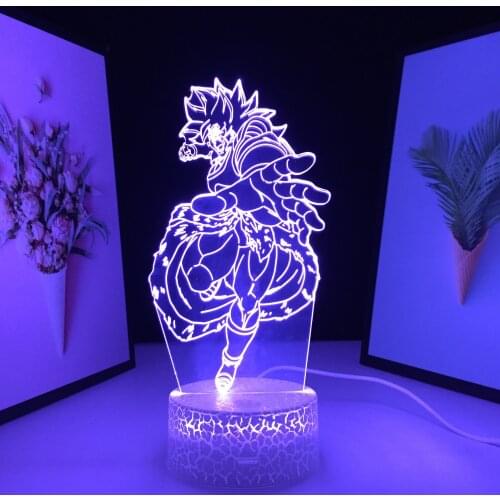 3D LED Lamp Anime Figure Over Boxing Martial Artist Visual Illusion Night Light for Home Bedroom Table Decoration USB Charging