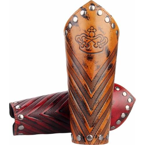 Vintage Leather Bracer Gauntlet Wristband Wide Bracelet Arm Cuff