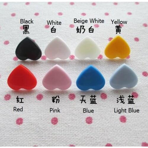 High Quality 12mm T5 Resin Plastic Snap Button Four Parts Snap Fastener Hear Shape Cute Lovely Snap Button 8 colors