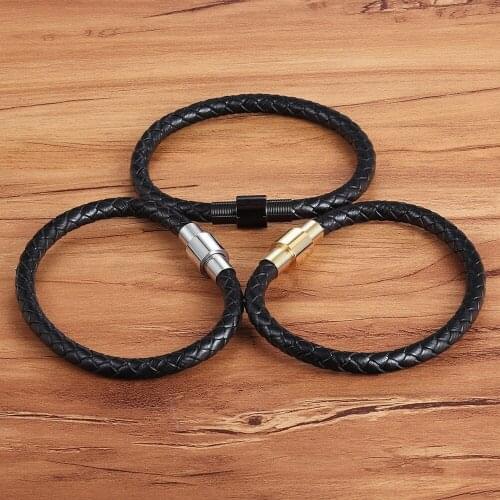 High Quality New Fashion Braided Leather Bracelet Men Bracelet for Women Jewelry Stainless Steel Clasps Charm Bracelet Wholesale