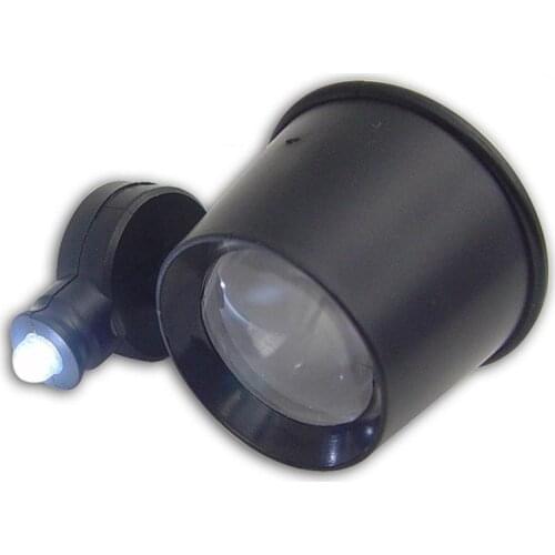 Jewelry Loupe with LED Light Plastic magnifier10x Power Free Shipping