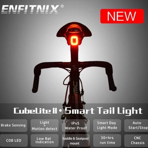 Enfitnix Cubelite 2 Bicycle Tail Lamp Night Riding Waterproof LED USB Rechargeable Seat Tail Lamp Intelligent Sensing Light