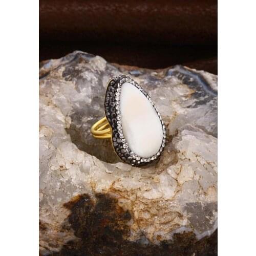 DR Stone Natural Stone Women 'S Pearl Ring 20 AR215