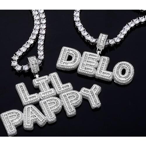 1 New Fashion Charm Hip Hop letter Jewelry Custom Name Designer Necklace Personalized Customized Necklaces Gift for Men Women