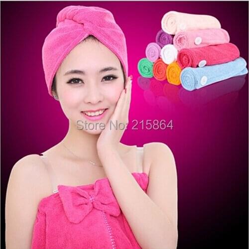 1 PCS Microfiber Snap Dry Hair Cap Shower Cap Super Absorbent Towel Dry Hair Soft And Comfortable