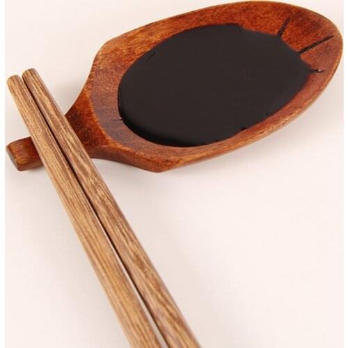 1 Pc Wooden leaf Shape Chopsticks Holder Shelf Stand Chopstick Rack Dinner Rest Kitchen Art Decorating Craft Chopstick Rack
