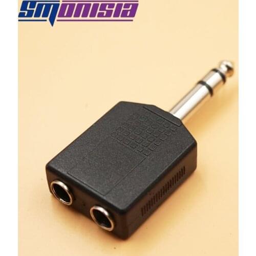 Smonisia 10pcs 6.35mm Stereo Plug to 2X6.35mm STEREO/MONO JACK Connector/Adapter