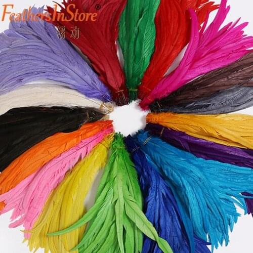 100pcs 16-18 inches Rooster Coque Feather Tails 40-45cm Chicken Plumes for Craft Carnival Performance Garment Sewing Accessories