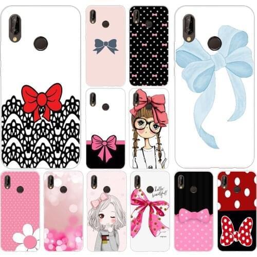 17AS Cute bow Soft Silicone Tpu Cover phone Case for Huawei P20 P30 Pro Mate 10 20 lite