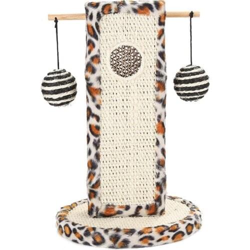2020 Toy For Cats Durable 360° Rotating Rod Cat Toys With Sisal Wooden Balls Scratching Sisal Cat Toys Interactive Tree Tower