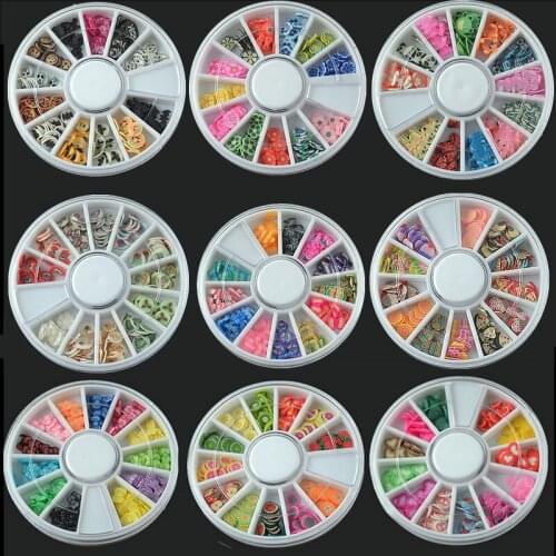 3D Decoration Soft Pottery Popular Nail Art Fruit Flower Animal Soft Slime Slice Filling Soft Ceramic Nail Beauty DIY Sticker