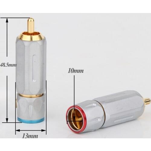 4pcs Hifi audio RCA plug new brand Silverlink plug 24K gold plated plug RCA male adapter
