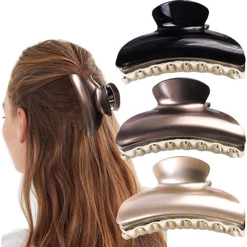 9cm Hair claws Shiny Hairpins Big Size Acrylic Clips Trendy Hair Clip For Women Girls Hair Accessories QY123008