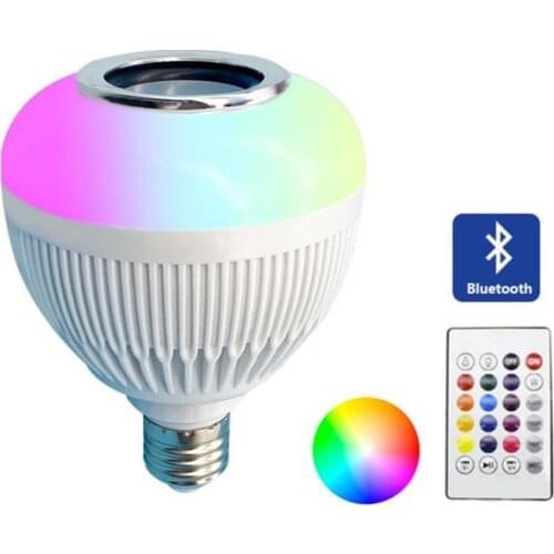 E27 Wireless Bluetooth LED Light Speaker Bulb RGB 12W Music Playing Lamp With Remote Control For Home Spotlight Music Lamp