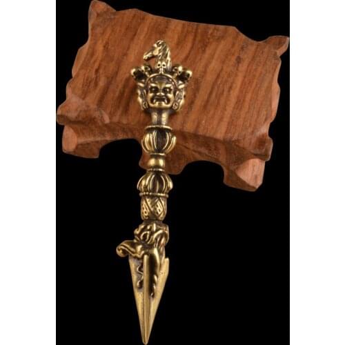 Pure Copper Buddha Instrument Ba Jin Just Vajry Pestle Feng Shui Ornament Home Decoration Antique Brass Desk Decor Retro Crafts