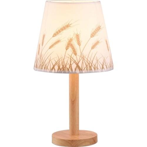 Northern Europe Wooden Table Lamp Wood Base LED Night Lights Canvas Cloth Lampshade Eye Protection Creative Bedroom Desk Lamp