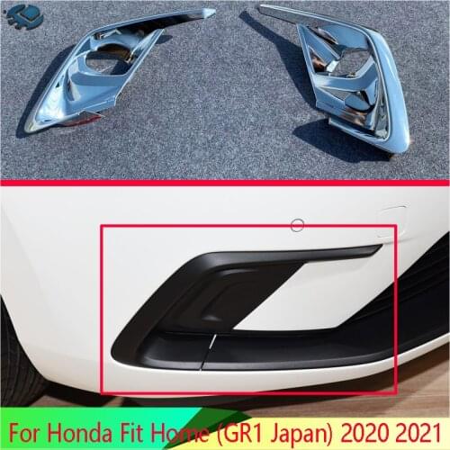 For Honda Fit Home (GR1 Japan) 2020 2021 ABS Chrome Front Fog Light Lamp Cover Trim Molding Bezel Garnish Sticker