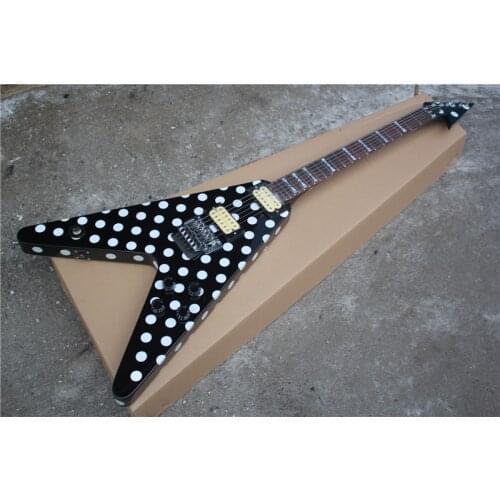 Randy Rhoads Signature Electric Guitar Polka Dot Finish Top China Guitar Double shake vibrato multi color o,free shipping