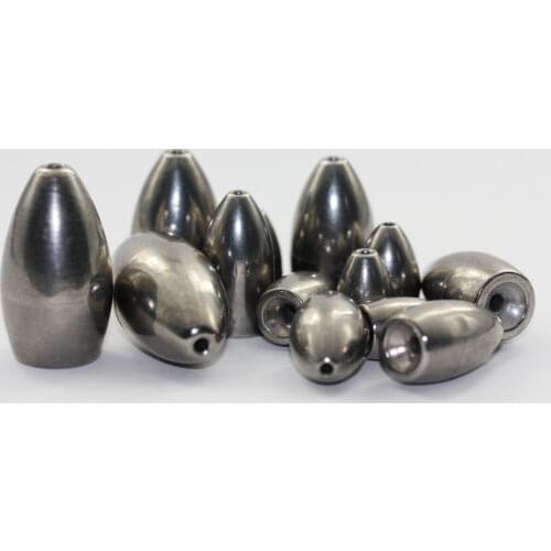 FANTU Tungsten Bullet Weight Fishing Sinker tungsten flipping weight 10pcs plain color