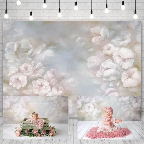 Avezano Backdrop For Photography Birthday Party Newborn Baby Shower Oil Painting Flowers Child Decor Background For Photo Studio