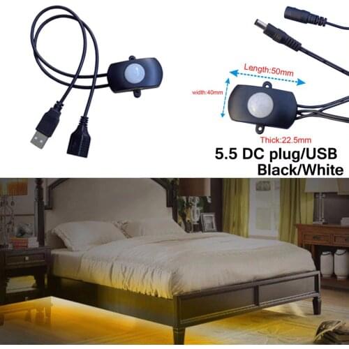 DC6-24V 5A Mini Adjustable Auto PIR Infrared Motion Sensor Detector LED Light Strip Switch 5.5 DC plug/USB TDL-2023