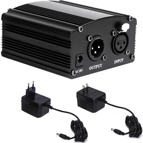 Besegad 48V Phantom Power Supply for Condenser Microphone Mikrofon Music Recording Equipment Studio KTV Mic Shows Performance