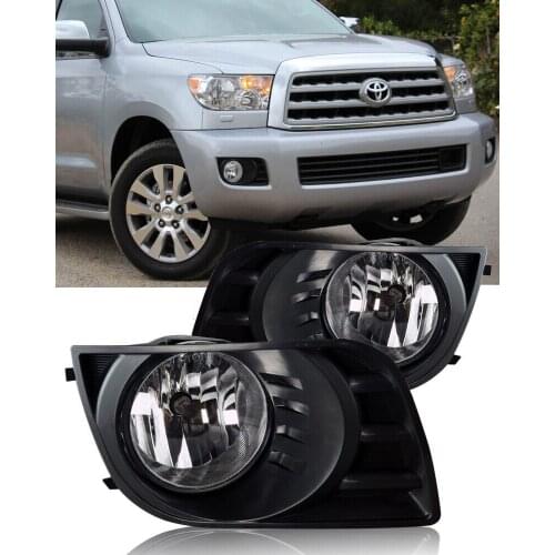 JanDeNing For Front Bumper Halogen Fog Light Lamp+Wiring+Switch Kit For 2008-2016 Toyota Sequoia