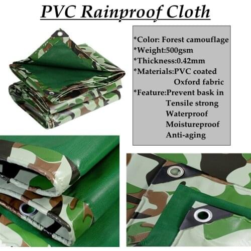 Forest Camouflage PVC Tarpaulin Rainproof Cloth Garden Courtyard Tarpaulin Rainproof Cover Truck Waterproof Sunshade Cloth