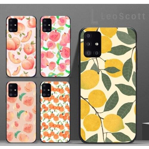 Summer fruit lemon peach pomegranate grapes Phone Cases For Samsung A50 A51 A71 A31 A21S S8 S9 S10 S20 S21 Plus Fe Ultra 4G 5G