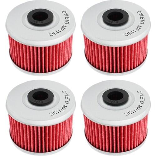 1/2/4pcs Cyleto Motorcycle Oil Filter For Honda Fourtrax Rancher TRX 200 250 300 350 400 420 Foreman TRX 450 500 TRX400 TRX400EX