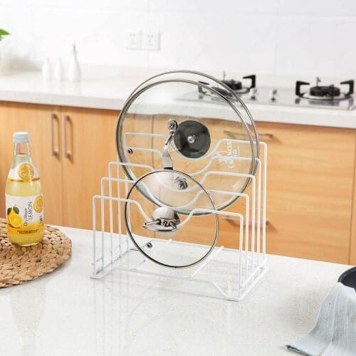 Multi Layers Iron Place Pot Lid Shelf Holder Storage Tool For Kitchen Organizer Goods Pan Cover Rack Stand Kitchen Accessory