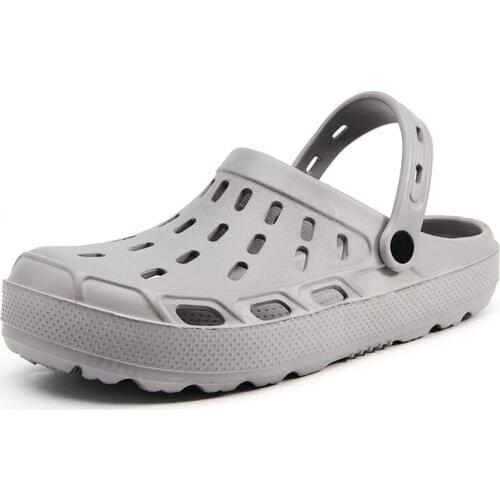 Mens Summer 2021 Hollow Outdoor Casual Slippers Sneakers Shoes Beach Flat Heel Soft Bottom Sandals Male Jelly Garden Clogs Mule