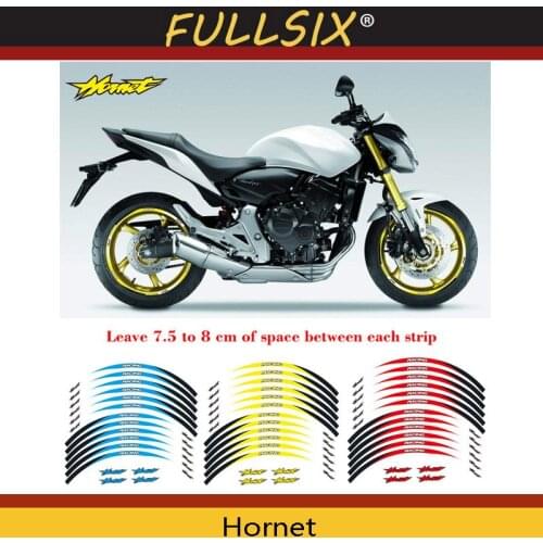 Motorcycle front&Rear Edge Outer Rim Sticker Wheel Decals Reflective waterproof 17inch stickers For Honda Hornet