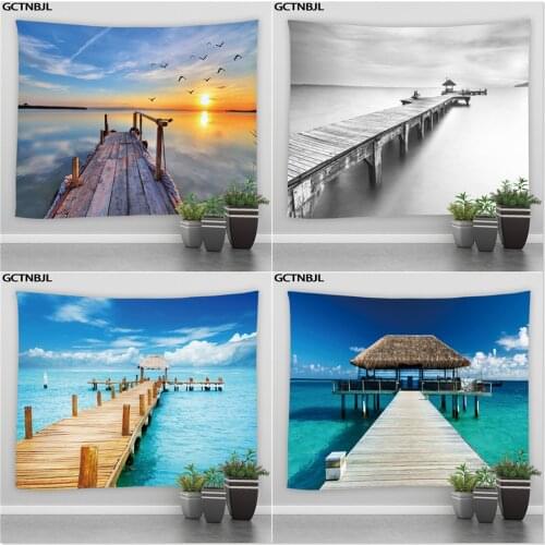Landscape Wall Hanging Tapestry Sea Ocean Sunset Hippie Big Tapestries Beach Towel Bedroom Living Room Home Tablecloth Decor