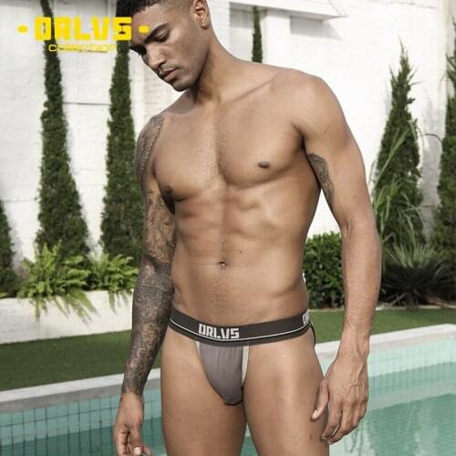 ORLVS mens underwear, low waist, convex pouch, sexy flangeless cotton briefs, mens OR184 beach shortsT