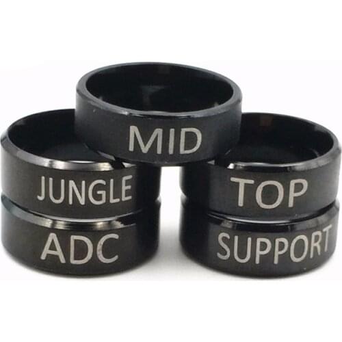 Wholesale 10pcs/lot LOL Ring Fashion Stainless Steel Ring With ADC TOP MID JUNGLE SUPPORT Ring For Men Gifts